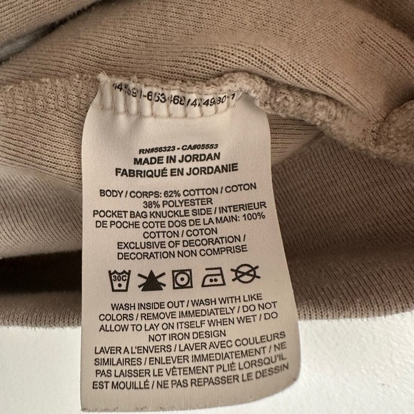Nike Sweatshirt Crewneck Front Pocket Beige Two Tone Men’s Size Large - Picture 5 of 7